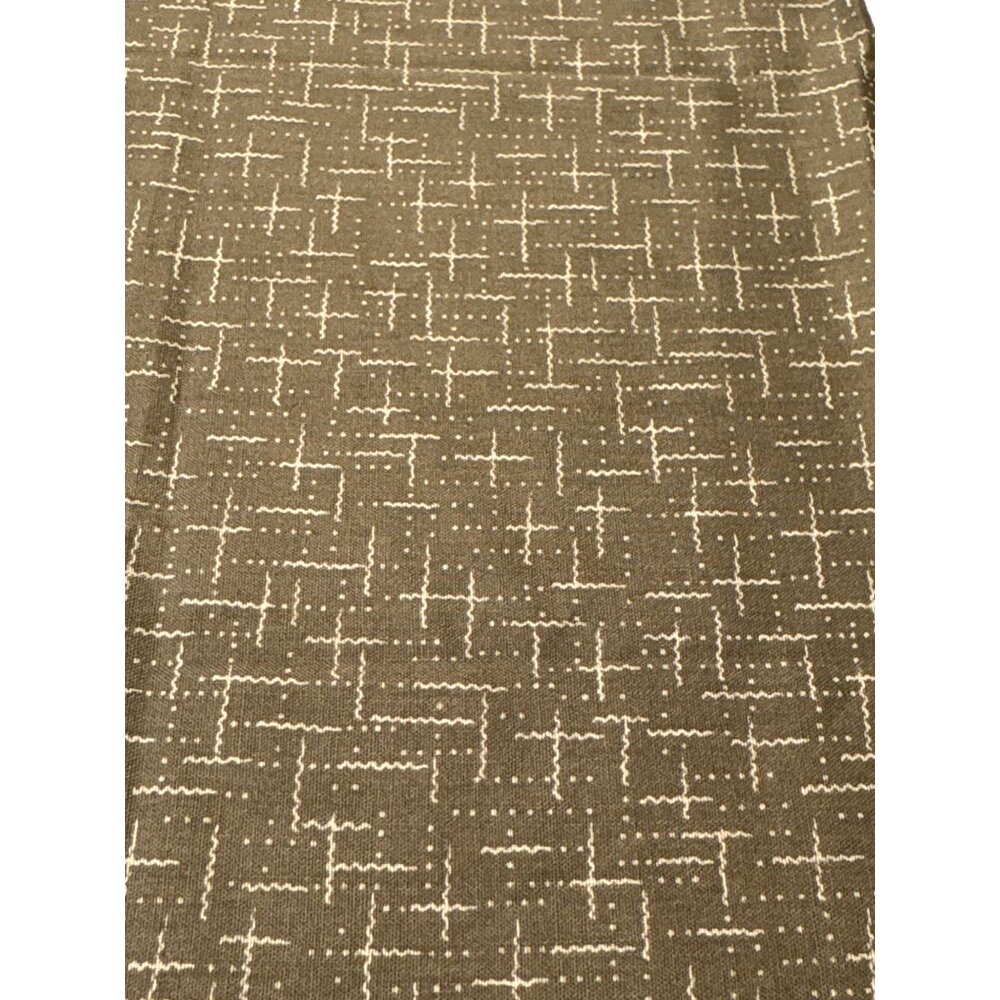 Brown Geometric Pattern Cotton Fabric 17"x17" Quilting